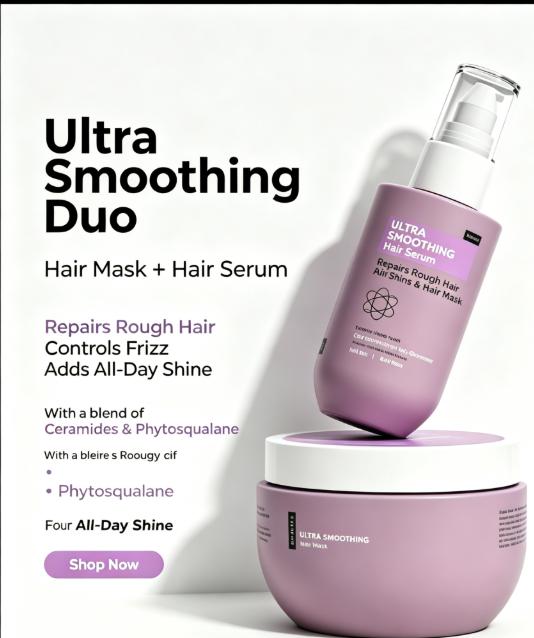 Ultra Smoothing Shampoo with Niacinamide & Aloe Vera Extract for Dry & Frizzy Hair - 250 ml