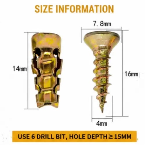 🔩 6×14mm Short Expansion Screw Set for Cabinet Hinge Repair & Stripped Thread  Restoration
