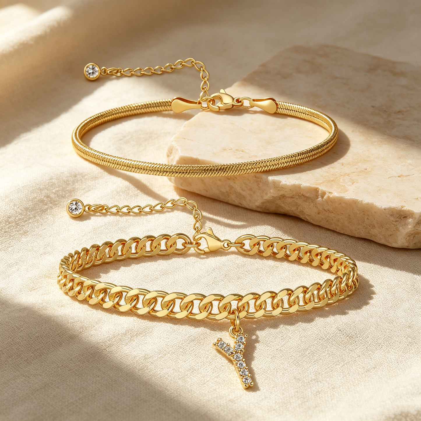 ✨ Gold Initial Anklet – 14K Gold Plated, Waterproof Adjustable Letter Pendant, Stackable Beach  Jewelry