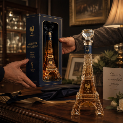 🗼France Football Eiffel Tower Whiskey Decanter | Sports‑Themed Bar Collectible