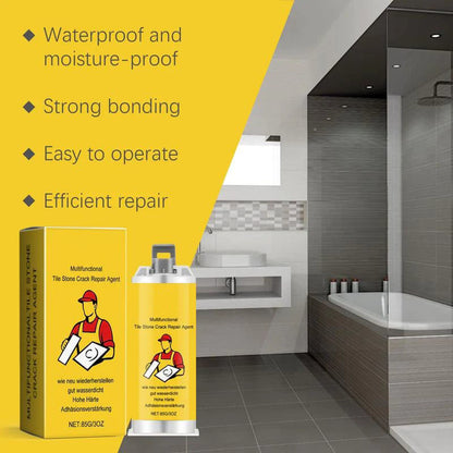 🔧Quick-Drying Tile Repair Glue - Complete Tool Kit for DIY – Fix Cracks Permanently in Minutes!✨
