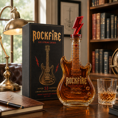 🎸Rockfire Six-String Spirit Guitar Whiskey Decanter – Rock & Roll Collector’s Edition
