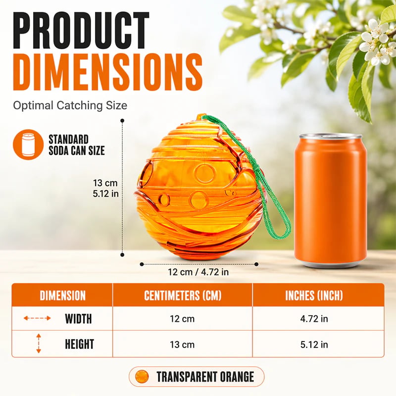Outdoor Eco Reusable Wasp & Hornet Trap, Chemical Free Hanging Insect Catcher