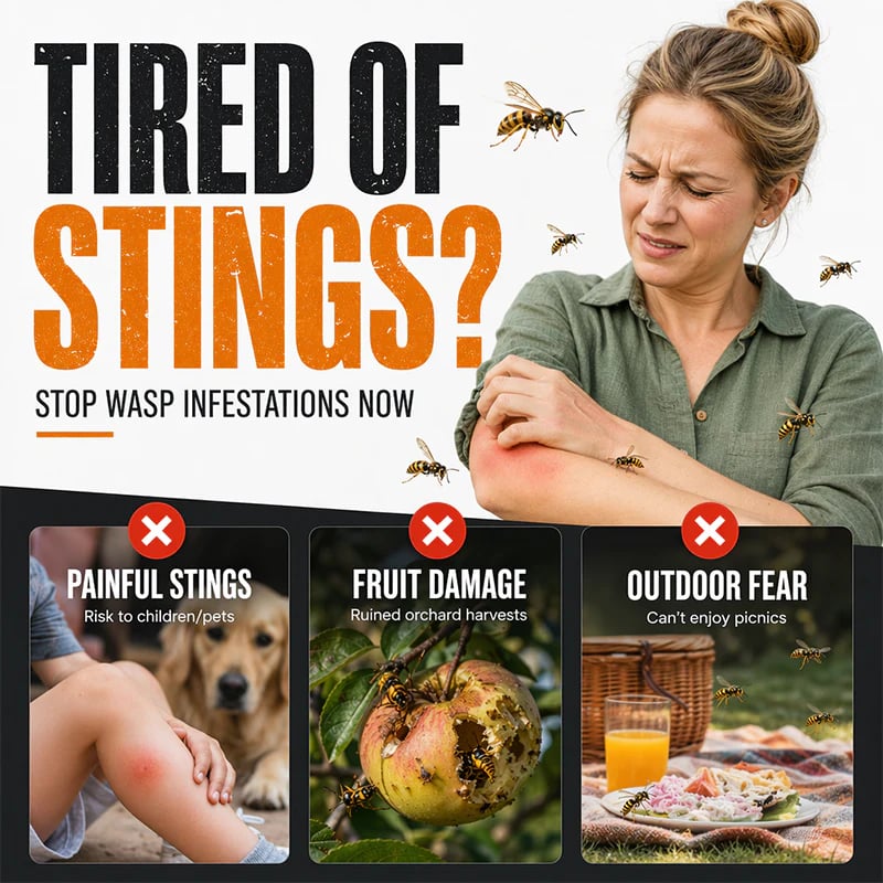 Outdoor Eco Reusable Wasp & Hornet Trap, Chemical Free Hanging Insect Catcher
