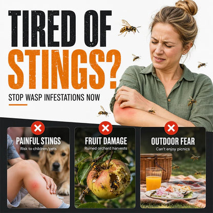 Outdoor Eco Reusable Wasp & Hornet Trap, Chemical Free Hanging Insect Catcher