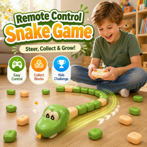 🐍Remote Control Snake Block‑Collecting Game, RC Snake Interactive Toy, Fun Block‑Stacking Collecting Game Toy for Kids & Family Party