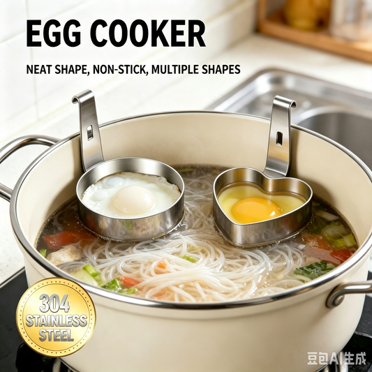 🍳 Stainless Steel Egg Poacher Cup – Hanging Pan Egg Cooker for Perfect Round Eggs