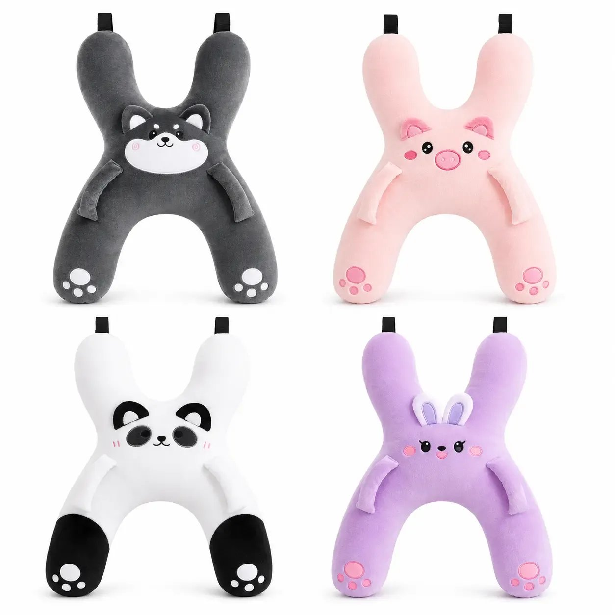 🐷Kids Car Neck Pillow - Soft Plush Pig Design, Car Seat  Attachment
