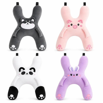 🐷Kids Car Neck Pillow - Soft Plush Pig Design, Car Seat  Attachment