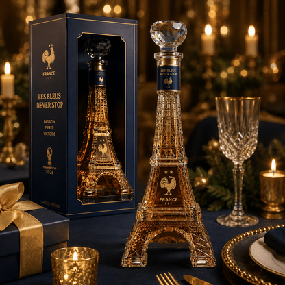 🗼France Football Eiffel Tower Whiskey Decanter | Sports‑Themed Bar Collectible