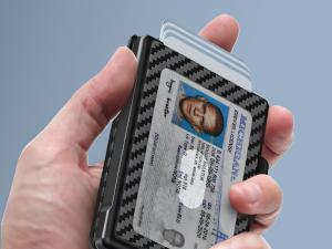 🔥Minimalist Pop-Up Wallet for Men – RFID Blocking Aluminum Card Holder with Cash Slot, ID Window & Leather Front Pocket