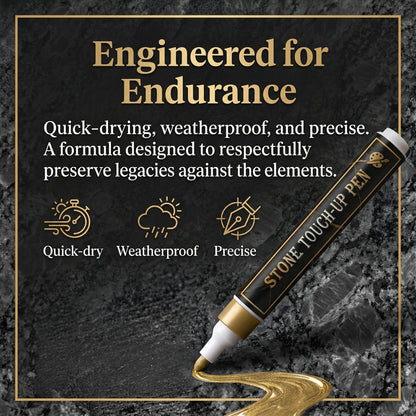 🔥HOT SALE🕊️Golden Tombstone Marker Pen, Waterproof Weather‑Resistant Pen for Restoring Faded Grave Inscriptions