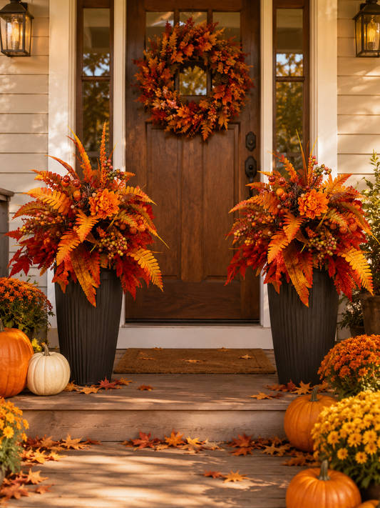 🍂Autumn Harvest Floral Garden Stake  Arrangement