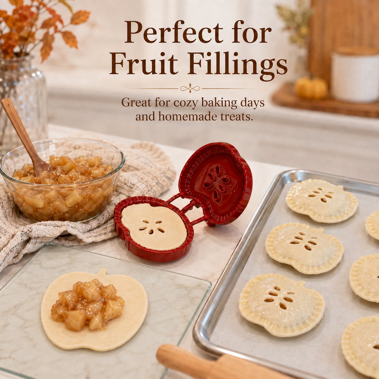 🥧Beginner‑Friendly Mini Hand Pie Press Mold | 6 Shapes Easy Homemade Pastry Dough Press Mould 🍎