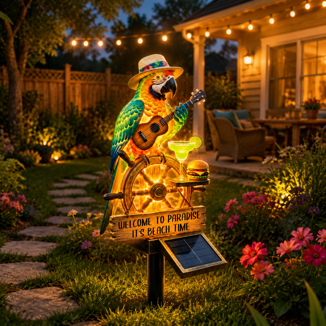 🔥Last Day 49% OFF Sola🔥-🌴Powered Parrot Garden Light- 'Welcome to Paradise'