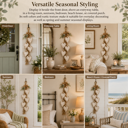 🤎 Hanging Heart Wall Decor | Romantic Heart‑Shaped Wall Hanging Ornament