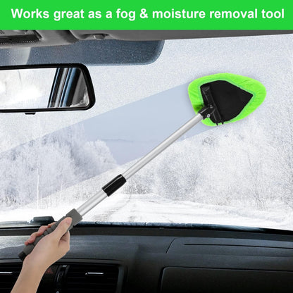 💥 💥 🔥 Windshield Cleaning Tool, Microfiber Car Window Cleaner with 3 Reusable and Washable Microfiber Pads and Extendable Handle