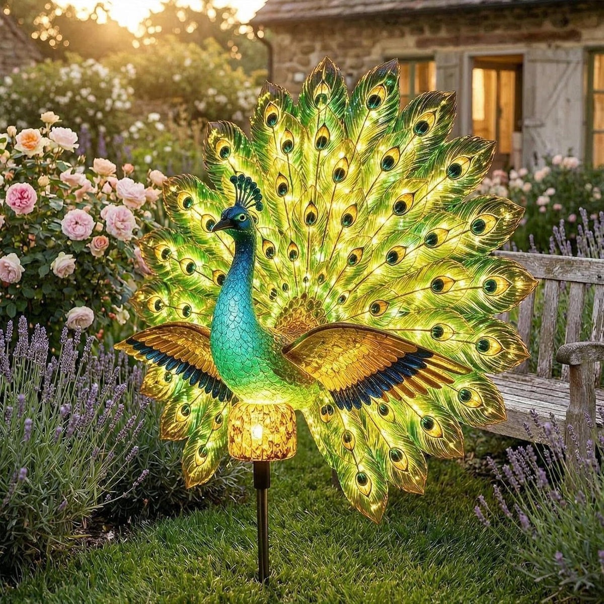 🦚Solar Peacock Garden Sculpture