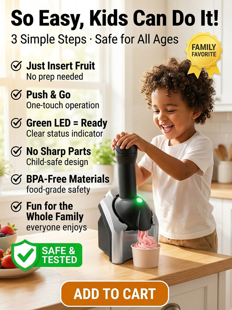 🍦Healthy Fruit Ice Cream Maker, 100% Natural No‑Sugar Homemade Dessert Machine, BPA‑Free Kid‑Safe Frozen Treat Tool🍓
