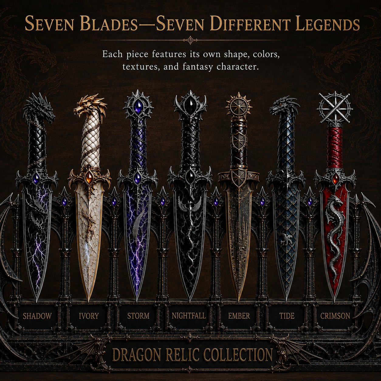 🎁Dragon Relic Fantasy Decorative Dagger Collection