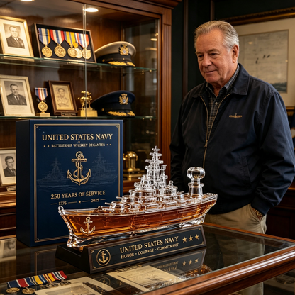 ⚓ Navy Battleship Whiskey Decanter