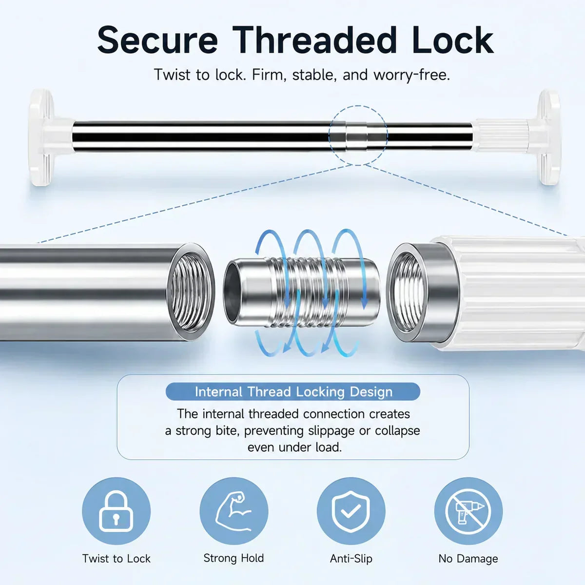🏠 Drill-Free Adjustable Tension Rod – Expand Storage Without Wall Damage ✨