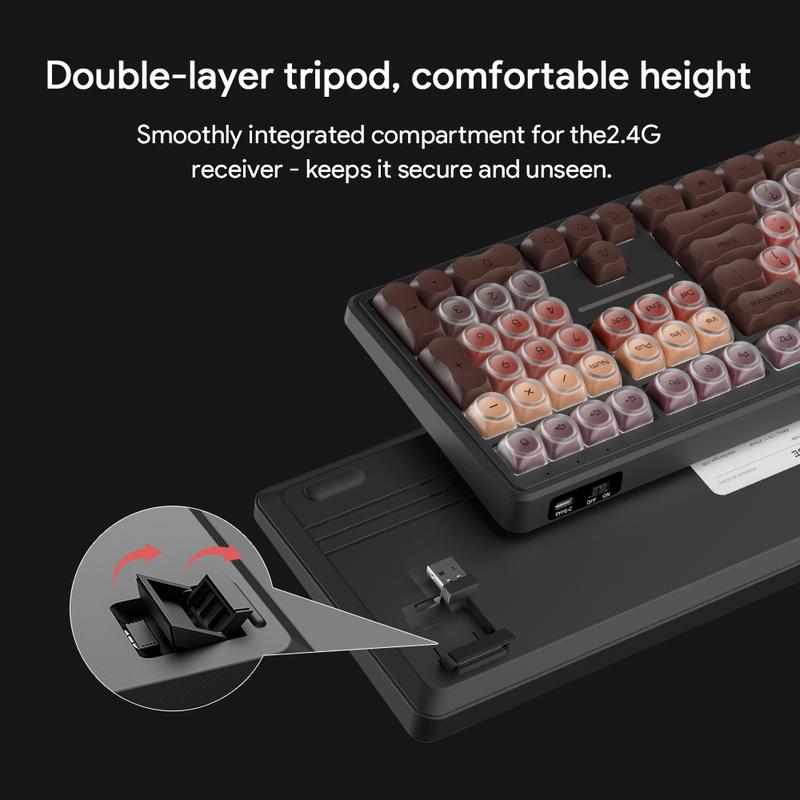🔥50% OFF！💄 IP108 Lipstick Shape Wireless Mechanical Keyboard, Tri-Mode RGB Desk Keyboard✨