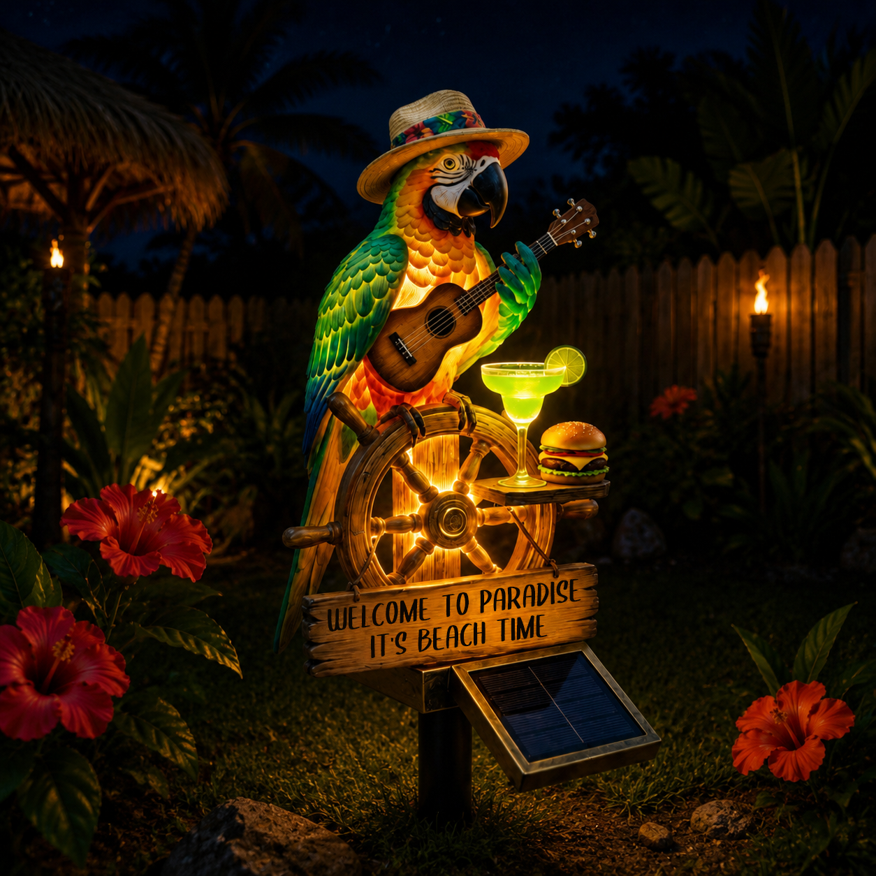 🔥Last Day 49% OFF Sola🔥-🌴Powered Parrot Garden Light- 'Welcome to Paradise'