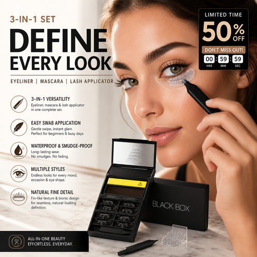 🥳2026 HOT SALE🥳💋50K+ SOLD!🔥 50% OFF!3-in-1 Kit: Eyeliner and Lower Lash  Stamp