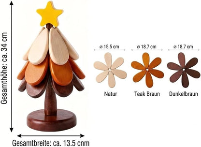 🪵 Solid Wood Heat Resistant, Protect Table From Scalding - Tree Shaped Foldable Wooden Trivet🎄