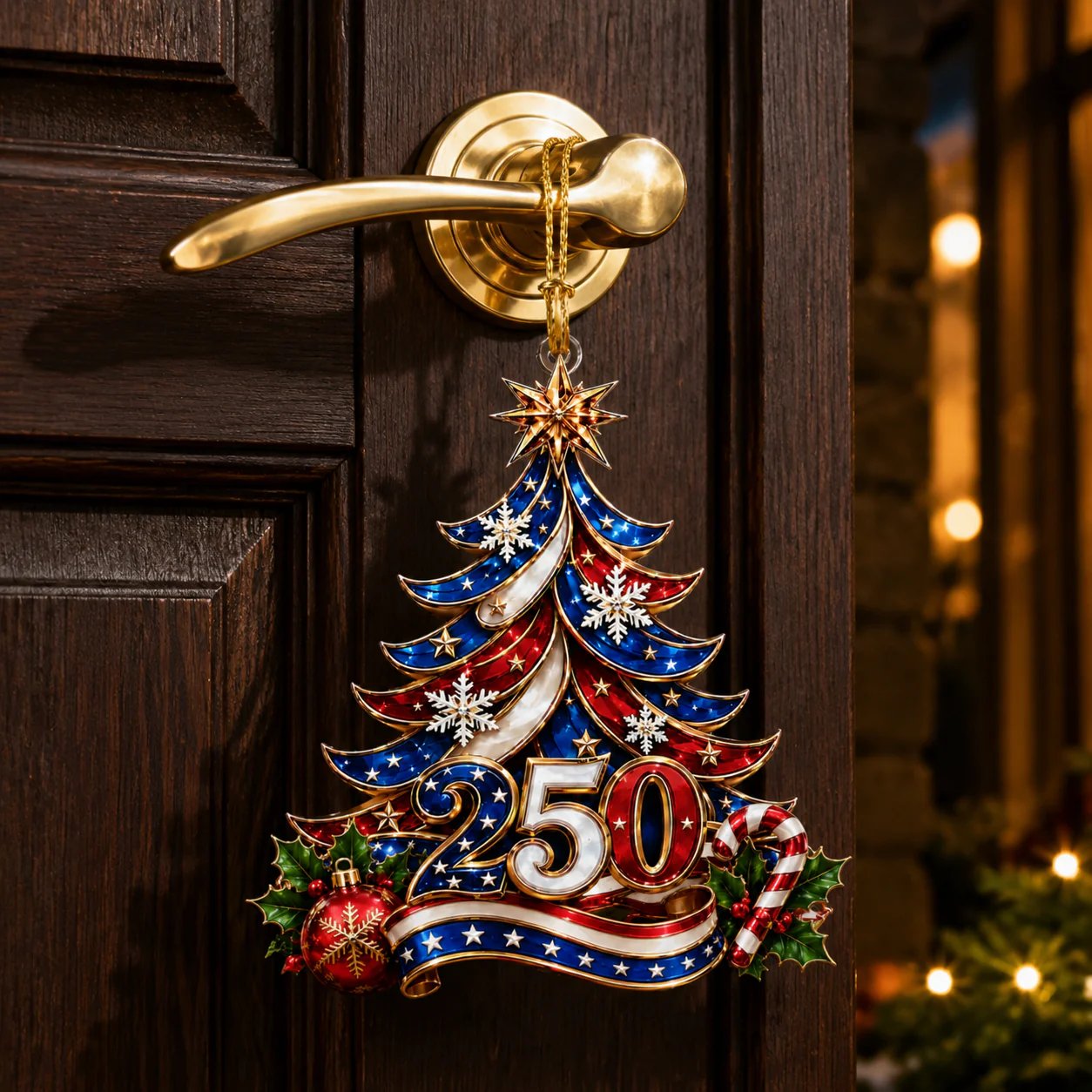 🎄us 250th Anniversary Christmas Ornament, Patriotic Holiday Tree Decoration Keepsake Gift