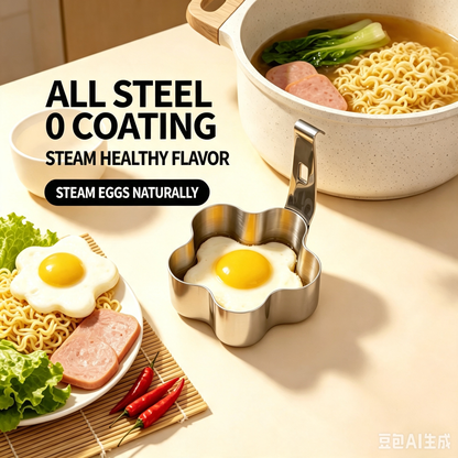 🍳 Stainless Steel Egg Poacher Cup – Hanging Pan Egg Cooker for Perfect Round Eggs
