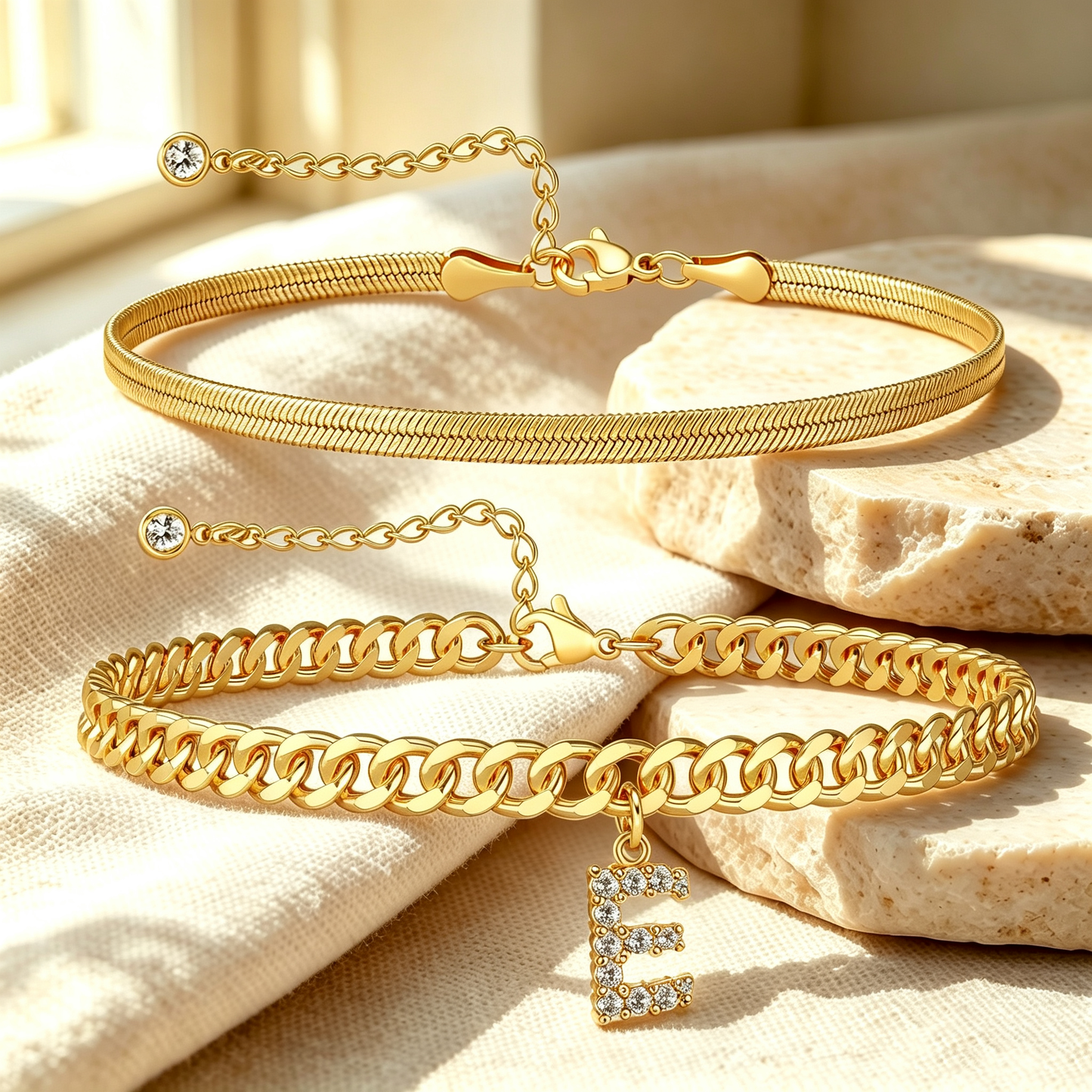 ✨ Gold Initial Anklet – 14K Gold Plated, Waterproof Adjustable Letter Pendant, Stackable Beach  Jewelry