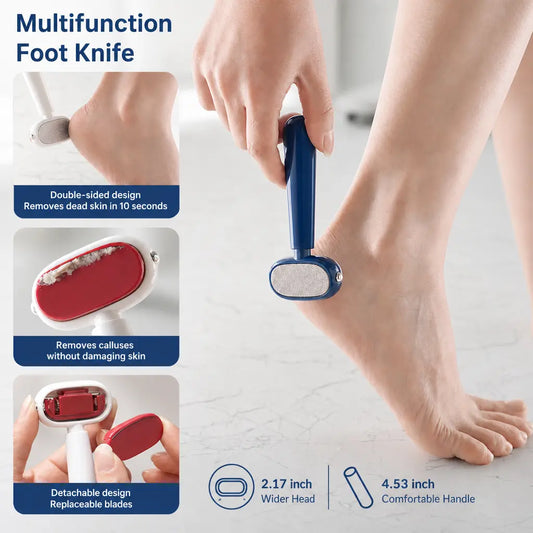 Dual‑Sided Foot Callus Remover, Replaceable Stainless Steel Blade Foot Scraper  🦶