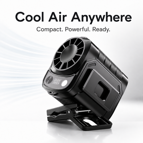 Semiconductor Clamp-On Cooling Fan — Portable Clamp-On Fan