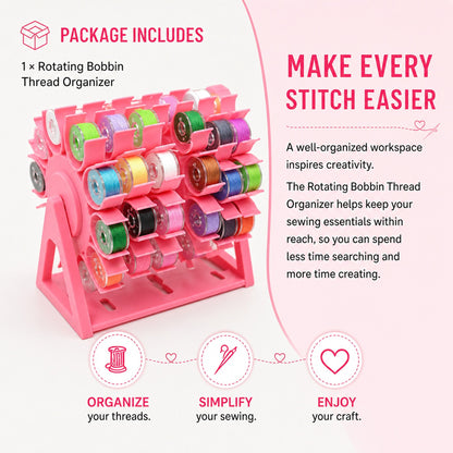 🔥Last Day 50% Off🧵Rotating Bobbin & Thread Storage Organizer