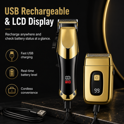 3-Piece Professional Hair Clipper & Trimmer Kit for  Men