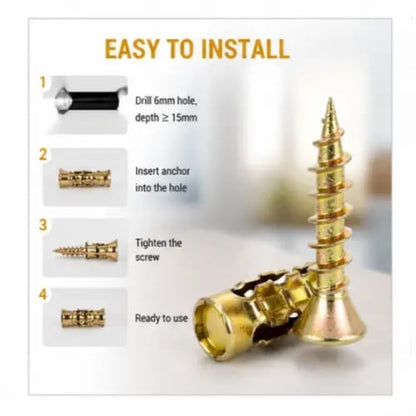 🔩 6×14mm Short Expansion Screw Set for Cabinet Hinge Repair & Stripped Thread  Restoration