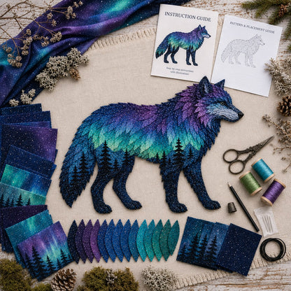 ⏳Last Day 49% OFF 🌌Beginner‑Friendly Northern Lights Wildlife DIY Patchwork Kit💕Complete Set with All Tools & Step‑by‑Step Guide