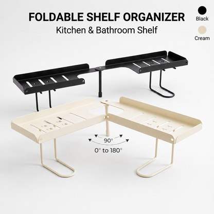 🔥Adjustable Foldable Over-Faucet Shelf Organizer