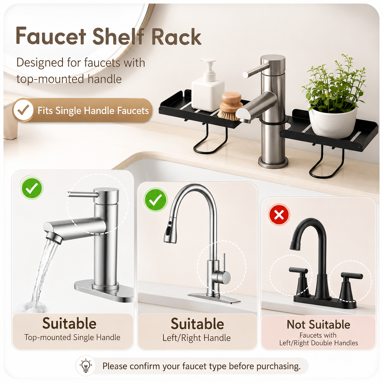 🔥Adjustable Foldable Over-Faucet Shelf Organizer