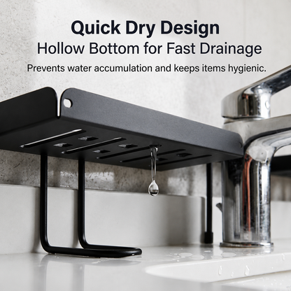 🔥Adjustable Foldable Over-Faucet Shelf Organizer