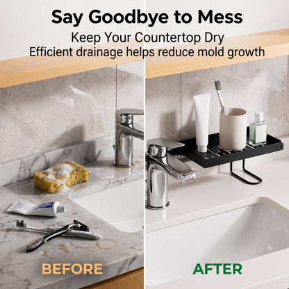 🔥Adjustable Foldable Over-Faucet Shelf Organizer