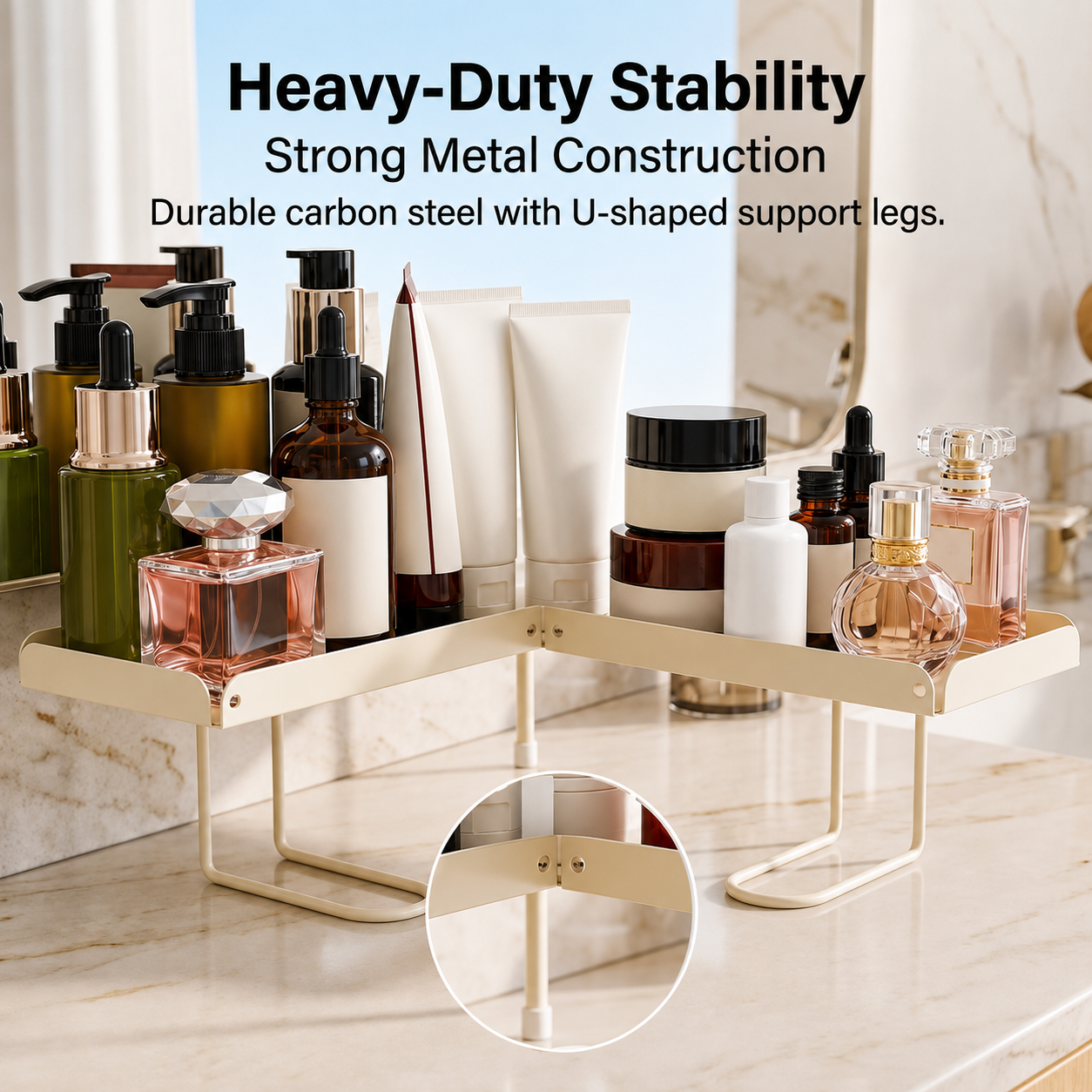 🔥Adjustable Foldable Over-Faucet Shelf Organizer
