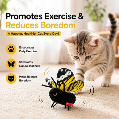 🦋 Fluttering Electric Butterfly Cat Toy | Interactive Moving Playmate for Indoor  Kitties