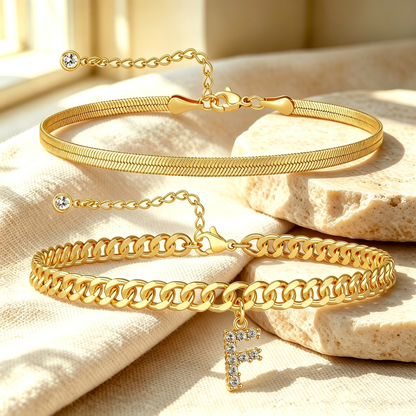 ✨ Gold Initial Anklet – 14K Gold Plated, Waterproof Adjustable Letter Pendant, Stackable Beach  Jewelry