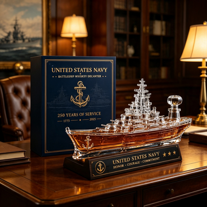⚓ Navy Battleship Whiskey Decanter
