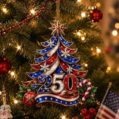 🎄us 250th Anniversary Christmas Ornament, Patriotic Holiday Tree Decoration Keepsake Gift
