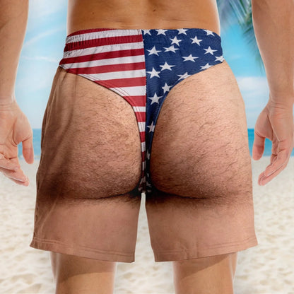 Funny Patriotic Men’s Swim Trunks – Freedom Casual Summer Beach Board Shorts, Quick Dry Beach Shorts 😎🏖️