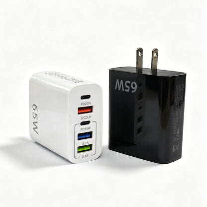 ⚡65W 5-Port Fast Charger｜PD QC Multi USB C Wall Charger